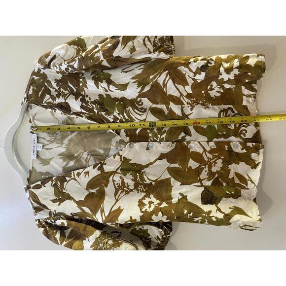 Amour Vert Women's Floral Silk Blouse - Size Medium - Picture 7 of 7